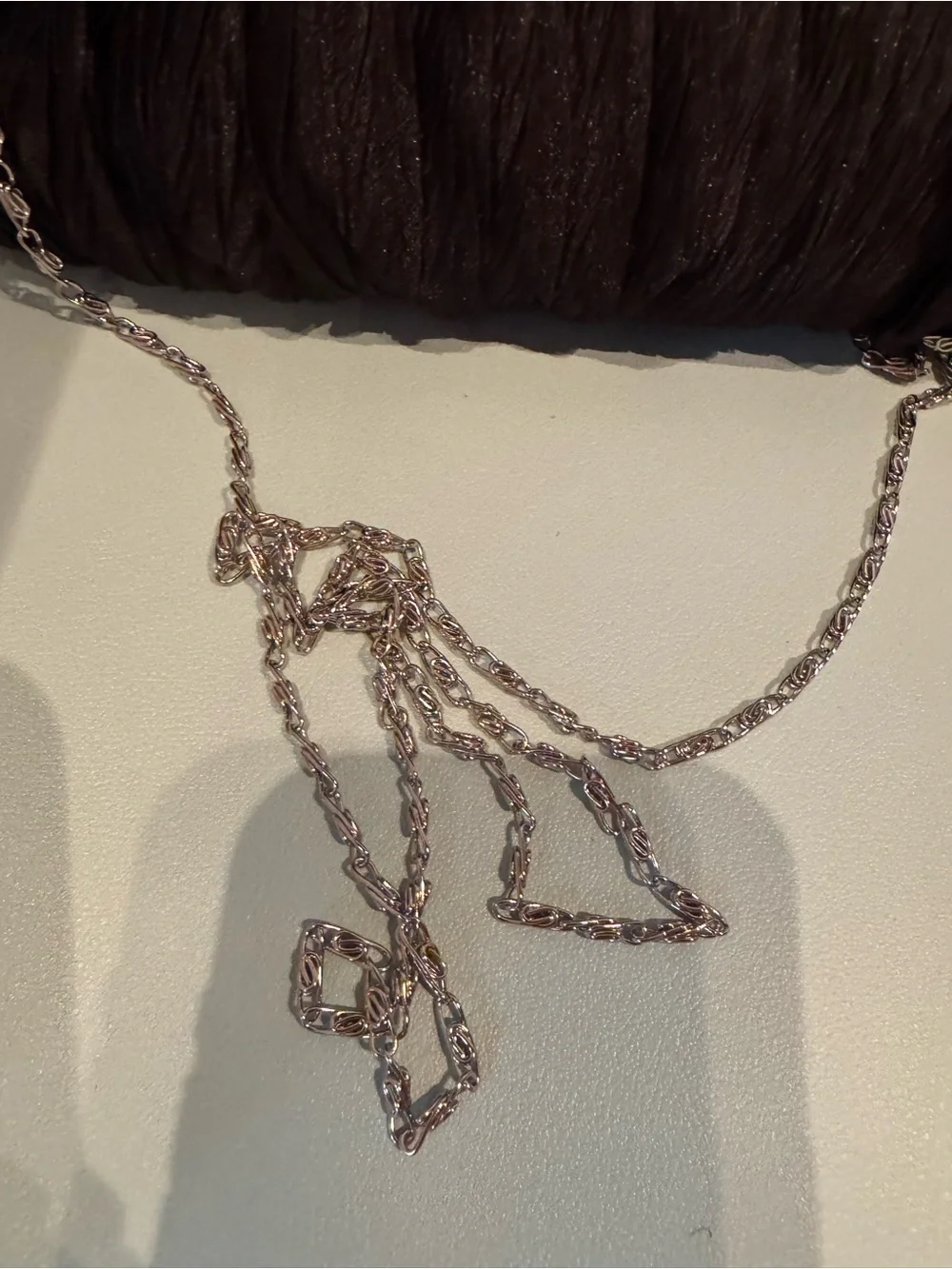 Neiman Marcus Vintage Elegant Black Evening Clutch with Silver Chain